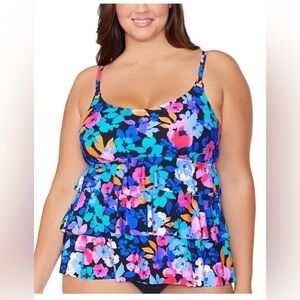 Island Escape tiered tankini swim top